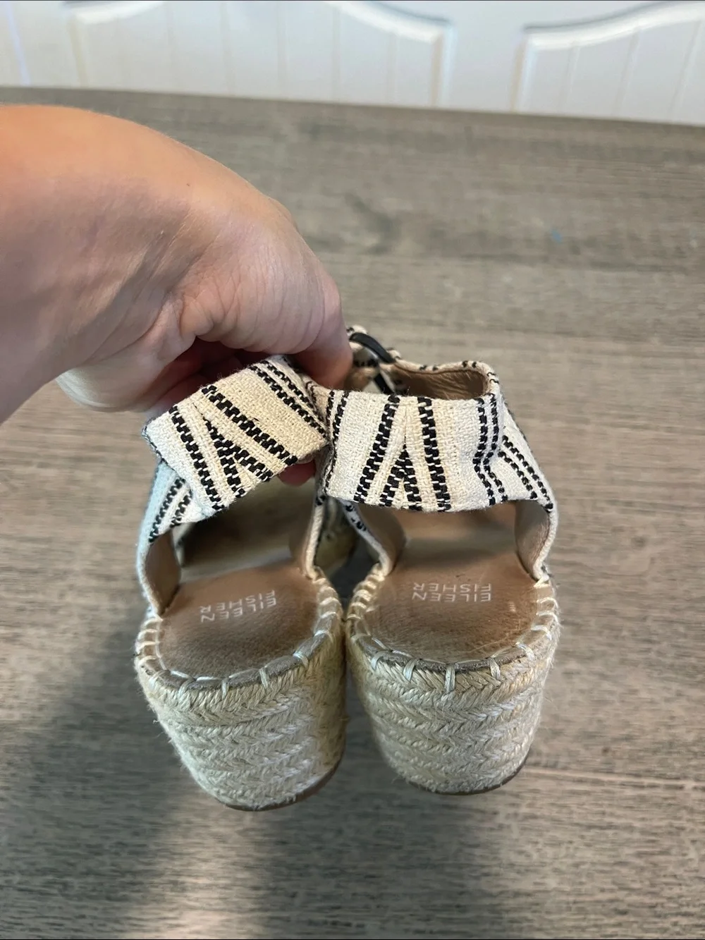 Eileen Fisher Women's Agnes Espadrille Wedge Sandals Size 8.5